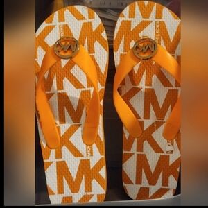 Michael Kors Orange Flip Flops For KIDS SZ. 1 NWOR